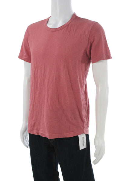 Velvet by Graham & Spencer Mens Pink Short Sleeve Crew T-Shirt Cotton Size S
