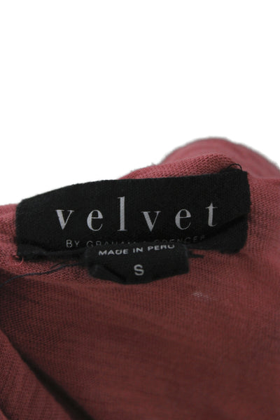 Velvet by Graham & Spencer Mens Pink Short Sleeve Crew T-Shirt Cotton Size S
