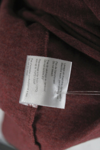 Maison Kitsune Mens Red Cotton Solid Crew Neck T-Shirt Size S