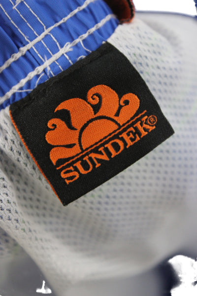 Sundek Childrens Boys Swim Trunk Shorts Blue Neon Green Size 16
