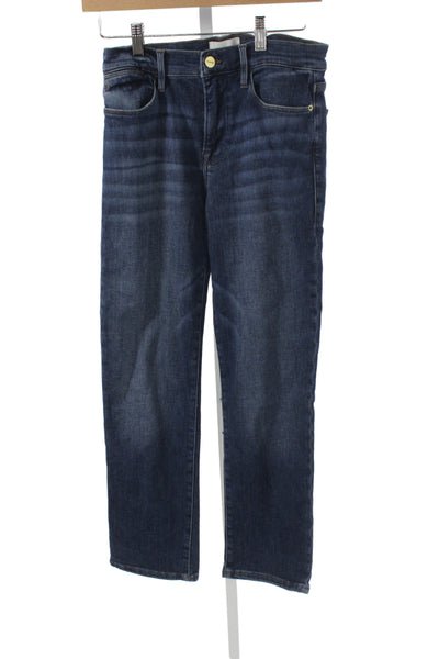 Frame Womens Straight Jeans Dark Blue High Rise Size 27