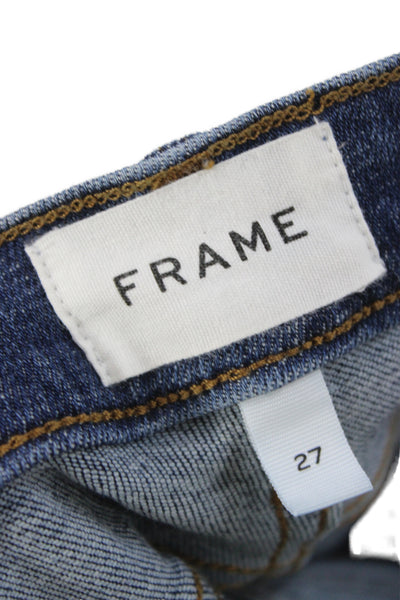Frame Womens Straight Jeans Dark Blue High Rise Size 27