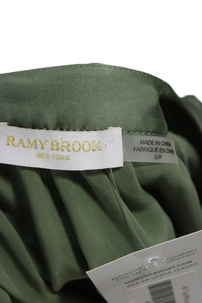 Ramy Brook Women Green Tunic Blouse Long Sleeve Petite Size S