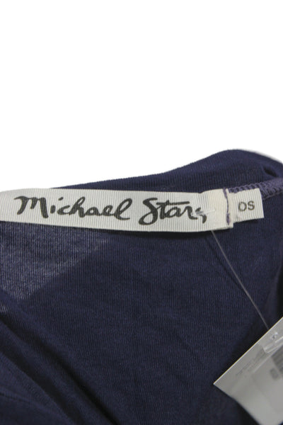 Michael Stars Women Basic V-Neck 3/4 Sleeve Dark Blue Blouse Size One Size