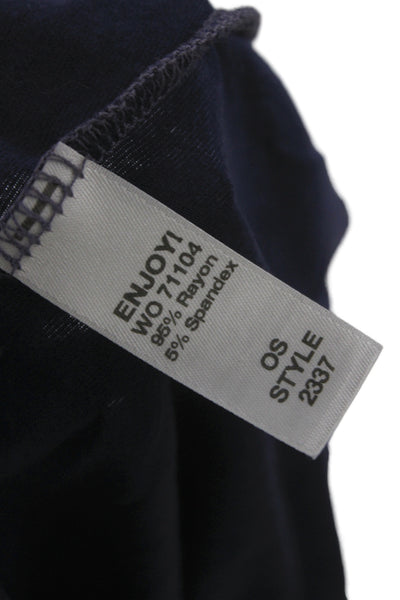 Michael Stars Women Basic V-Neck 3/4 Sleeve Dark Blue Blouse Size One Size