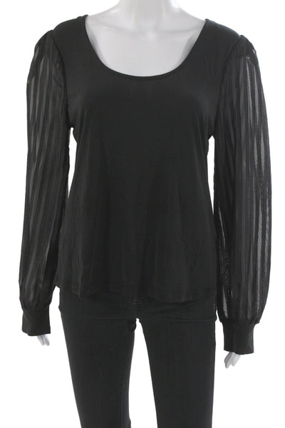 Heartloom Women Black Gothic Long Sleeve Round Neck Blouse Size L