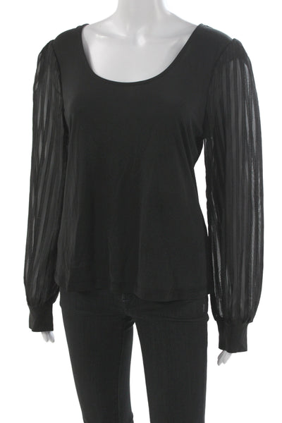 Heartloom Women Black Gothic Long Sleeve Round Neck Blouse Size L