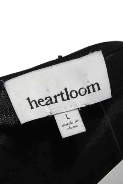 Heartloom Women Black Gothic Long Sleeve Round Neck Blouse Size L