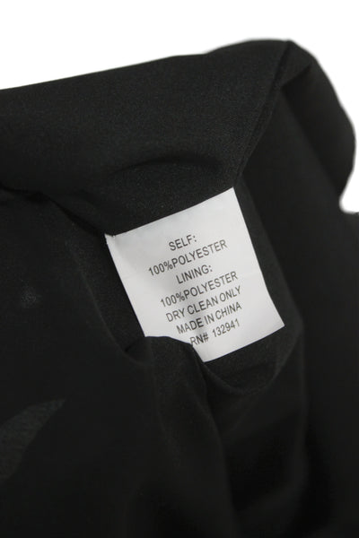 Amanda Uprichard Women Designer Black V-Neck Long Sleeve Rayon Blouse Size S