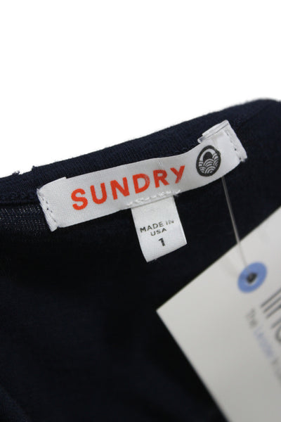 Sundry Women Jumpsuit Dark Blue Sleeveless Round Neck Size 1