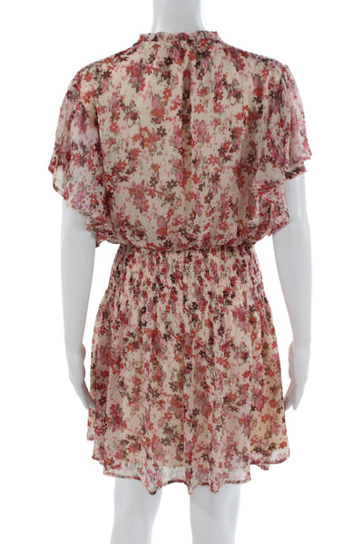 Bishop and Young Women Blouson Sundress Beige Tie Waist Floral Size S