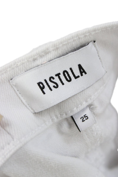 Pistola Women White High Waist Ankle Skinny Jeans Size 25