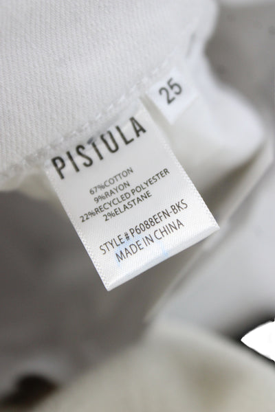 Pistola Women White High Waist Ankle Skinny Jeans Size 25