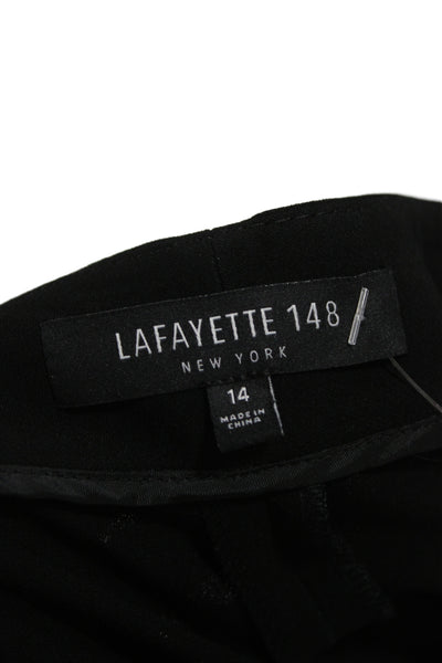 Lafayette 148 New York Women Black Dress Pants Hook Eye Size 14