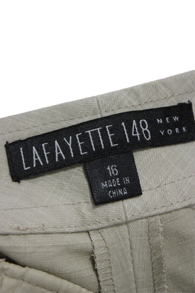 Lafayette 148 New York Womens Cropped Dress Pants Beige Size 16