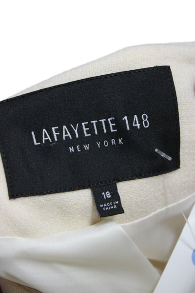 Lafayette 148 New York Womens Beige Wool Long Sleeve Jacket Plus Size 18