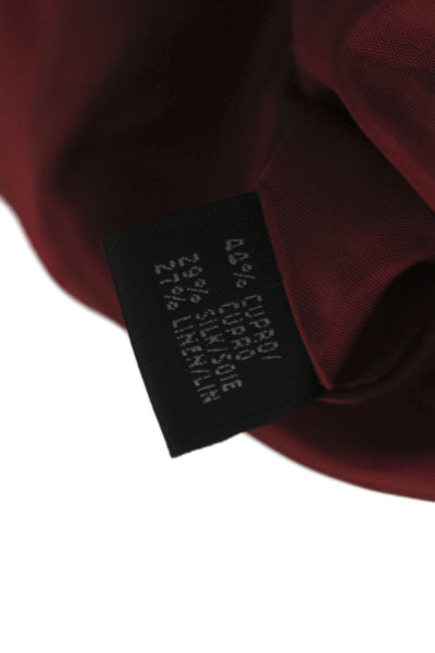 Lafayette 148 New York Women Red Collared Button Long Sleeve Blazer Size 14