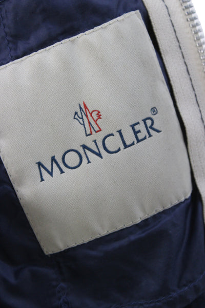 Moncler Boys Long Sleeve Front Zip Down Quilted Hooded Jacket Navy Size 9-12M