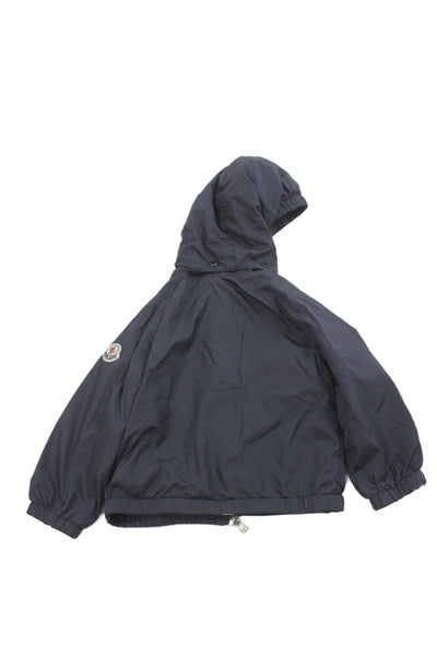 Moncler Boys Long Sleeve Front Zip Lightweight Hooded Jacket Navy Size 9-12M
