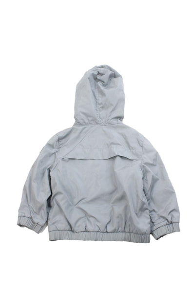 Il Gufo Boys Long Sleeve Front Zip Lightweight Hooded Jacket Gray White Size 9M