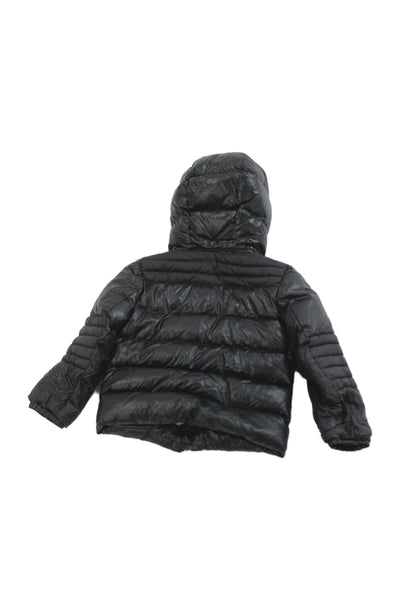 Moncler Boys Front Zip Down Quilted Detachable Hood Puffer Jacket Black Size 2T