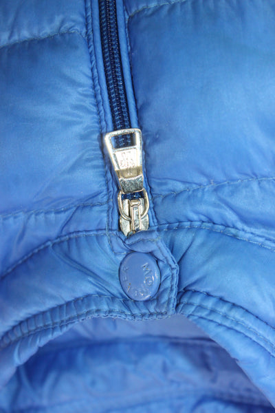 Moncler Boys Front Zip Crew Neck Down Quilted Logo Vest Jacket Blue Size 9-12M