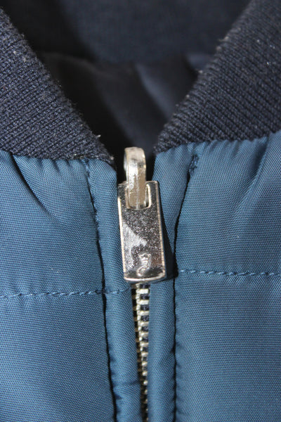 Jacadi Boys Front Zip Crew Neck Quilted Reversible Vest Jacket Blue Size 12M