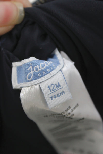 Jacadi Boys Front Zip Crew Neck Quilted Reversible Vest Jacket Blue Size 12M