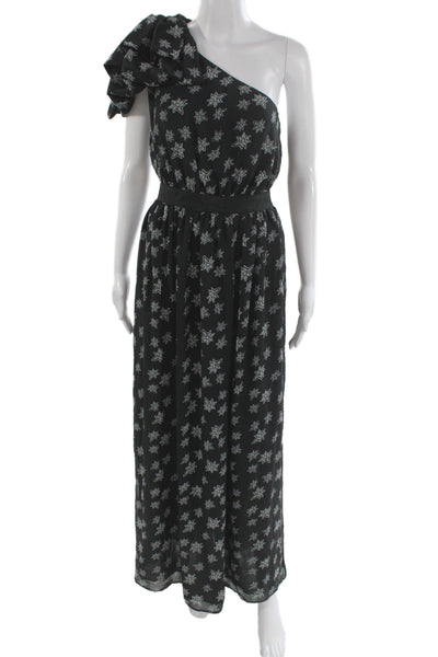 Kate Young Women Maxi Dress Black Star Graphic Polyester Zip Knee Length Size S