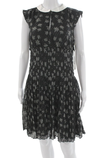 Kate Young For Target Womens Fit & Flare Black Star Print Dress Size S