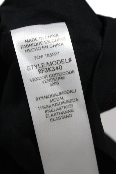 Kate Young X Splendid Womens Cropped Basic Black Crew Neck T-Shirt Size L