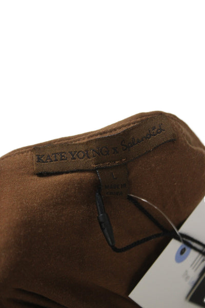 Kate Young X Splendid Womens Cropped Tank Brown Sleeveless Size L