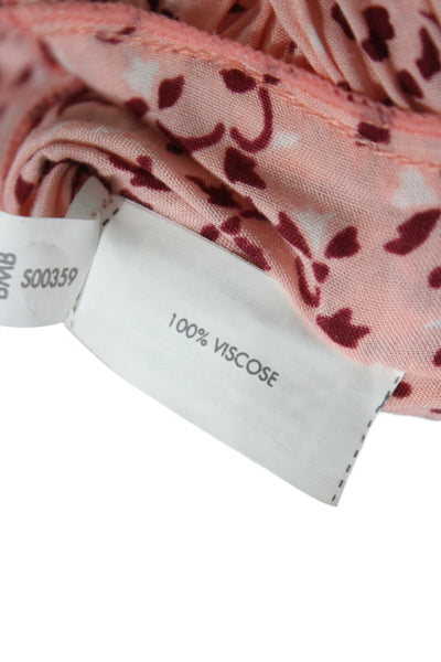 Poupette St. Barth Women Maxi Sundress Pink Animal Print Wool Blend Size XS