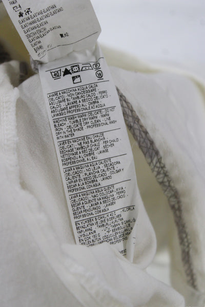 Sisley Womens White Collared Blazer Button Long Sleeve Classic Size 40