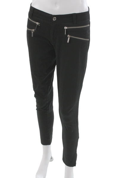 Michael Michael Kors Women Ankle Cropped Pants Black Button Size 4