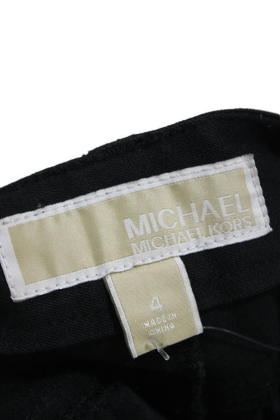 Michael Michael Kors Women Ankle Cropped Pants Black Button Size 4