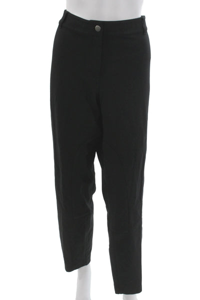 Eileen Fisher Womens Ankle Cropped Pants Black Button Size 1X