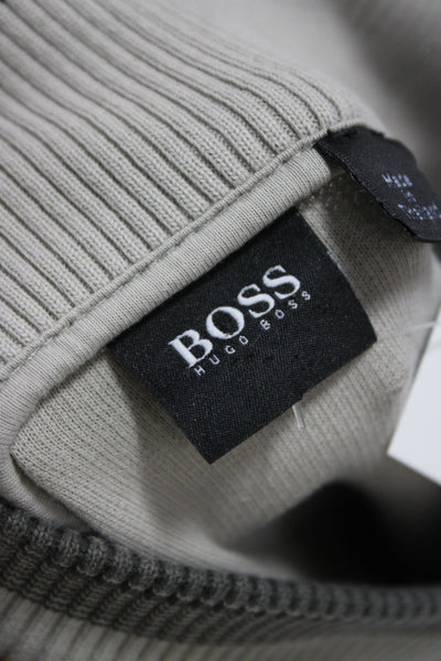 Boss Hugo Boss Mens Pullover Sweater Mock Neck Zip Gray Size XL