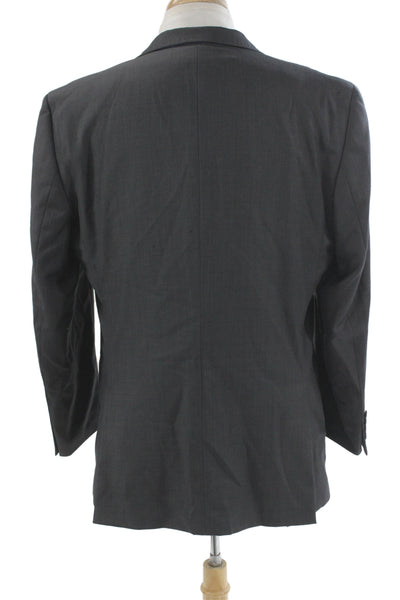 Ted Baker London Men 2 Piece Suit Jacket Dark Gray Wool Button Collared Size 44