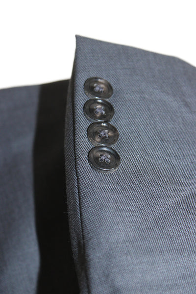 Ted Baker London Men 2 Piece Suit Jacket Dark Gray Wool Button Collared Size 44