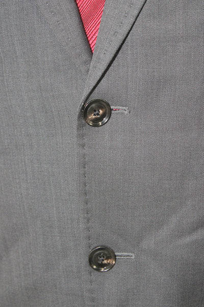 Ted Baker London Men 2 Piece Suit Jacket Dark Gray Wool Button Collared Size 44