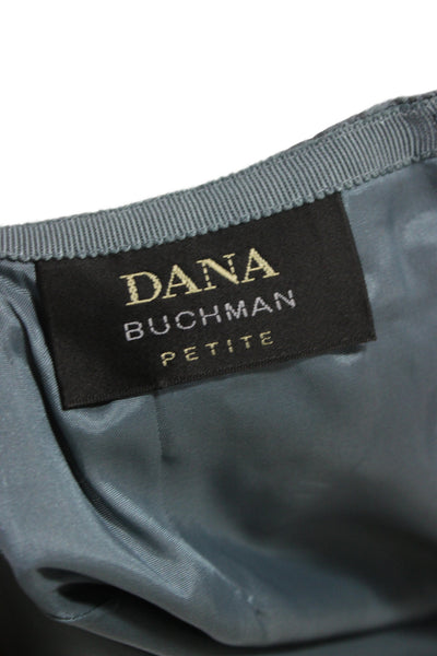 Dana Buchman Women Silk Straight Pencil Knee Length Skirt Dark Gray Size 12P
