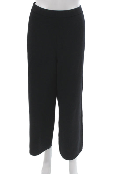 St. John Collection Women Black Cropped Dress Pants Wool Rayon Size 10