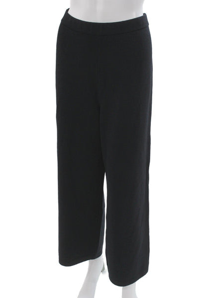 St. John Collection Women Black Cropped Dress Pants Wool Rayon Size 10