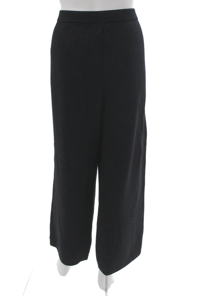 St. John Collection Women Black Cropped Dress Pants Wool Rayon Size 10
