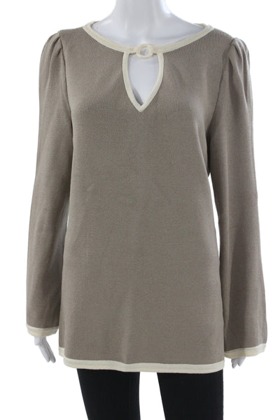 St. John Collection By Marie Gray Unisex Beige Pullover Sweater Size 12