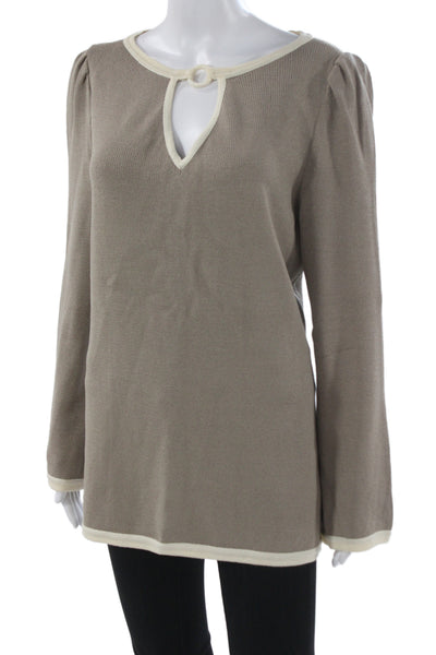 St. John Collection By Marie Gray Unisex Beige Pullover Sweater Size 12
