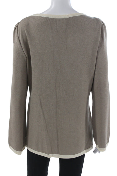 St. John Collection By Marie Gray Unisex Beige Pullover Sweater Size 12