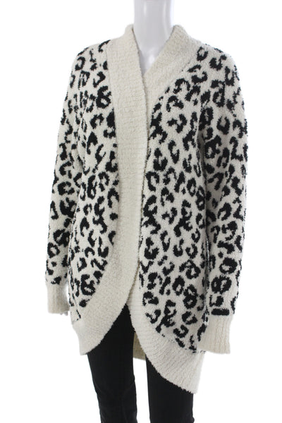 Ugg Unisex Cardigan Sweater Beige Animal Print Long Sleeve Size L