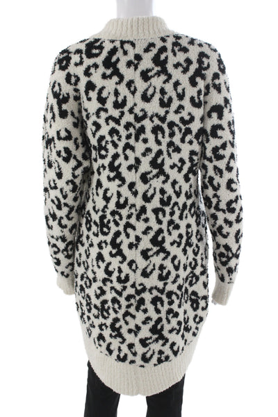 Ugg Unisex Cardigan Sweater Beige Animal Print Long Sleeve Size L